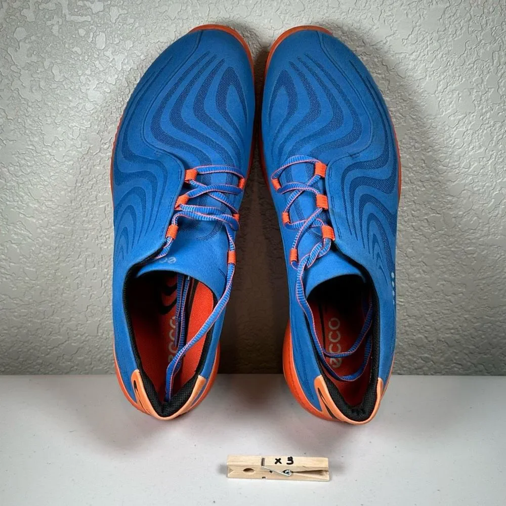 Ecco Mens 10 Hydromax S-Drive Athletic Shoes Blue Orange Spikeless Golf Sneakers_10